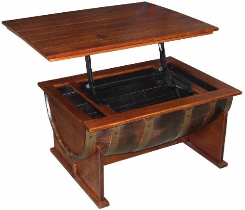 Fighting Creek Half Barrel Lift Top Coffee Table