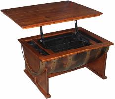 Fighting Creek Half Barrel Lift Top Coffee Table