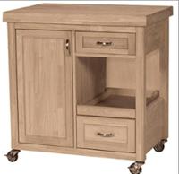 Whitewood Kitchen Work Center with Pull Out Shelf