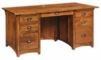 CVW Mission Desk With 2 File Drawers