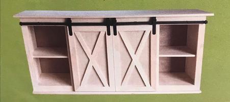 MK Crafts Barn Door TV Stand