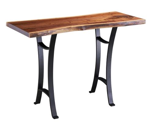 Ebony Walnut Live Edge 88' Wide Sofa Table