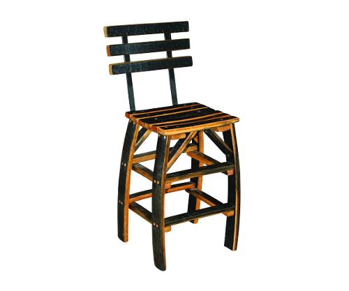 Fighting Creek Wooden Stool w/ Back