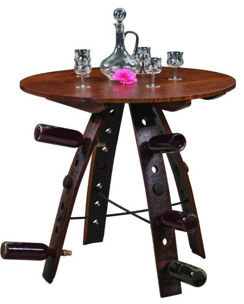 Fighting Creek Round Counter Table w/ Wine Bottle Holder Base