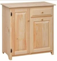 Riehl's Pine Microwave Cabinet with Trash Bin