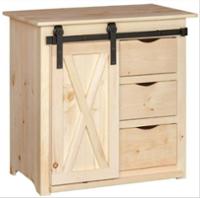 Riehl's Pine Sliding Barn Door Microwave Stand