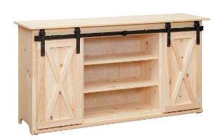Riehl's Pine Sliding Barn Door TV Stand
