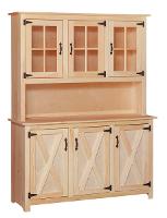 Riehl's Pine Barn Door Hutch with Glass Doors