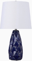 Navy Faceted Lamp