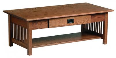 CVW Mission Large Coffee Table with Drawer