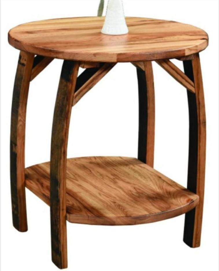 Fighting Creek Solid Shelf Barrel End Table
