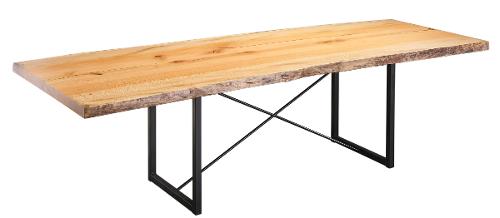 Ebony Quarter Sawn Sycamore Live-Edge Slab Rochester Dining Table