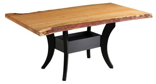 Ebony Tiger Maple Slab Fenton Dining Table